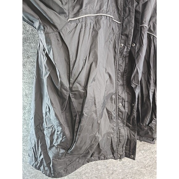 Eddie Bauer Jacket Womens XL Black Weatheredge Rain Coat Full Zip Hooded Shell - Picture 3 of 8